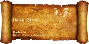 Haba Zita névjegykártya